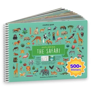 Safari Animal Sticker Book Activity for Kids, Toddler Airplane Travel Essenti... - Picture 1 of 7