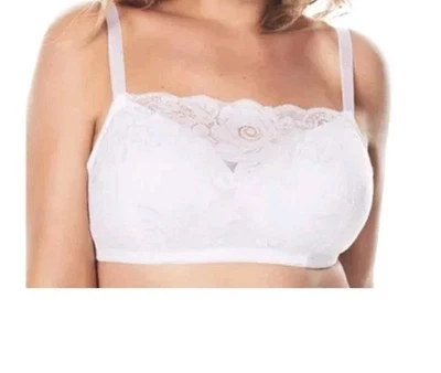 Sujetador Comfort Choice 42B Blanco Inalámbrico 27-0118-3 Encaje Nuevo en Caja Foto 1 de 3