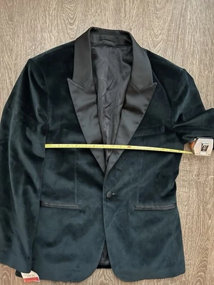 Abercrombie & Fitch Men's 36R Velvet Blazer Dark Green Suit Tuxedo Suit Coat - Image 1 of 4
