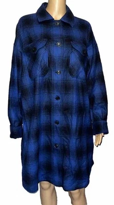 Vestido camisero Pendleton negro azul a cuadros de lana edición limitada con botones para mujer L/XL Foto 1 de 4