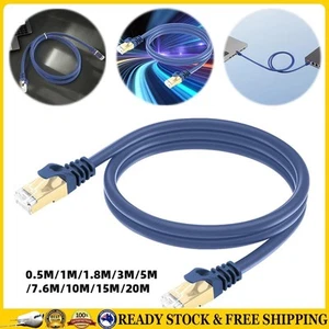 DE Cat8 RJ45 Shielded LAN Cables Blue 40Gbps Weatherproof 2000Mhz for Router/Gam - Bild 1 von 27