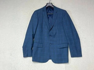 Giorgio Fiorelli Men's Blue Blazer Size 38R Superlux Plaid - Picture 1 of 12
