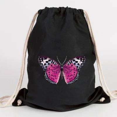 JUNIWORDS Turnbeutel Motiv "Low-Poly Schmetterling" ver. Farben Geschenk Tasche