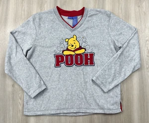 Disney Winnie The Pooh Fleece Gray Pullover Sweatshirt Embroidered XL VTG Y2K - Picture 1 of 7