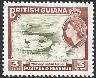 Hermosa Guayana Británica Scott 279 Queen Tipo XF Como Nueva Muy Ligeramente Bisagras 1965 Foto 1 de 2