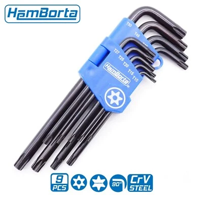 Torx Key Set HemBorta 9pc Security Anti Tamper Allen Star Keys Hollow Ends Long - Image 1 of 4