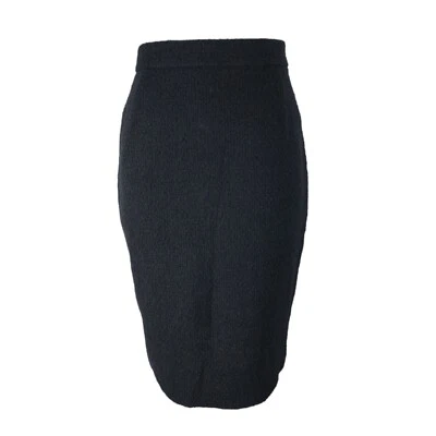Donna Karan New York Black Skirt Size 4 Boucle Wool Knee Length Pencil Vintage  - Image 1 of 4