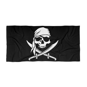 Jolly Roger Beach Towel, Perfect for Summer Fun, Pool Parties, Beach Days, - Picture 1 of 3