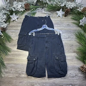 Cargo Shorts Mens Size 28 Black 2 Pack 2PC Cargo Flex Stretch Work Lot Of Two - Picture 1 of 11