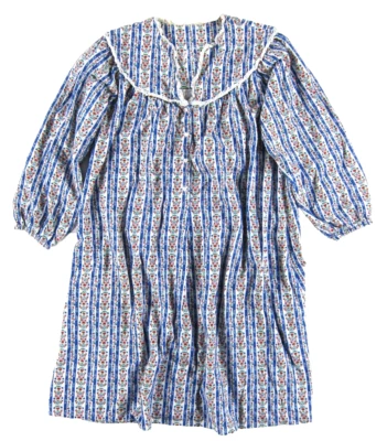 Lanz Of Salzburg Cotton White Blue Red Heart Floral Long Sleeve Nightgown S-M - Image 1 of 4