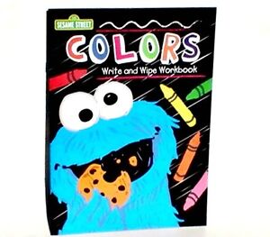 COLORS and WRITE,WIPE WORKBOOK SESAME STREET  Cookie Monster  Pre-K Gift NEW!