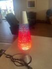 Schylling Lava Lamp Red White Blue  (Some Dings - See Pics) About 14” WORKS