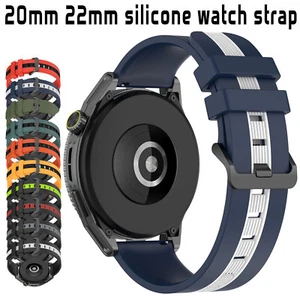 20 22 mm correa de silicona deportiva con correa de goma para Samsung Galaxy Watch 6 Huawei GT3 - Imagen 1 de 33