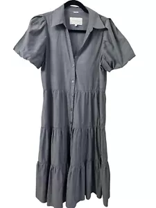 Brochu Walker Damen M HAVANNA KLEID Stufen Midi Shirt Puffärmel Ticktock Boho - Bild 1 von 16