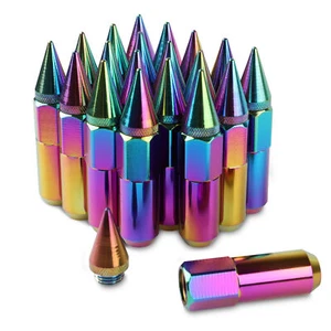 Cap Spiked Racing Wheel Lug Nuts 20PCS M12 x 1.5mm 60mm Arrow Style New - Picture 1 of 66