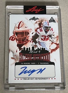 Treveyon Henderson 2022 Leaf College Standout Autograph Auto 3/56 Ohio State - Picture 1 of 2