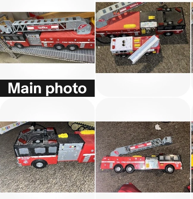 Camión con canastilla de rescate de bomberos Tonka 05786 - #328 W camión de bomberos adicional - usado - LEER Foto 1 de 4