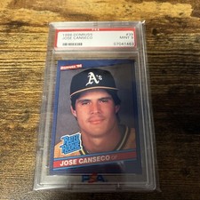 1986 Donruss #39 Jose Canseco RC PSA 9 - Mint - Oakland Athletics