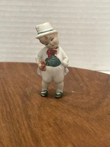 Antique Old Little Boy Man Nodder Toy Doll Germany German All Bisque W/ Poppy - Picture 1 of 6