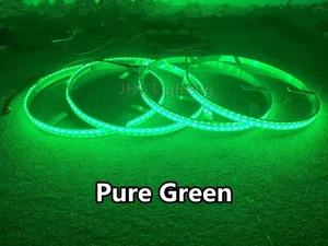 15.5"IP68 PURE GREEN LED Strobe Flash Switch Remote Truck Wheel Rings Rim Lights - Picture 1 of 8