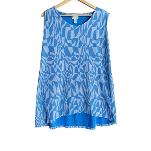 Ena Designs Ethical Handmade Blue Top Melbourne Designer Size M - Picture 1 of 3