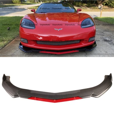 For Chevrolet Corvette Universal Front Bumper Lip Spoiler Splitter Carbon Fiber Foto 1 de 4