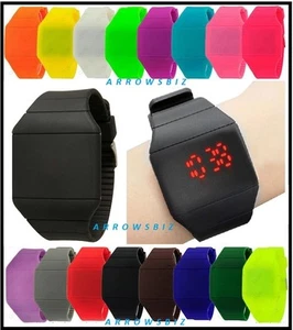 Reloj de pulsera digital LED ultra delgado táctil unisex hombre mujer niños niñas vendedor del Reino Unido - Imagen 1 de 15