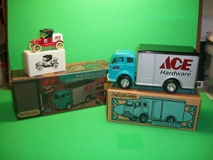 ERTL ~ ACE Hardware ~ 1949 White Tilt Cab Truck & 1918 Ford Runabout ~ w/Box - Picture 1 of 8