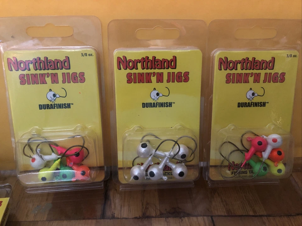 3 novos pacotes de equipamento de pesca Northland - Sink'n Jigs 3/8 oz cores sortidas - Imagem 1 de 1