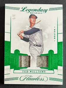 2022 Panini Flawless Ted Williams Legendary Materials Dual Jersey #/5 - Picture 1 of 2