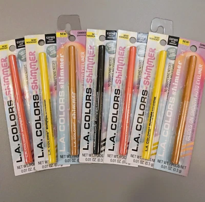 Lot of 7 LA Colors Shimmer Auto Eyeliner Pink, Black, Yellow, Gold, NEW Liner - Image 1 of 4
