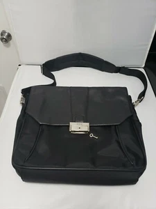 BOSCA Briefcase leather & Canvas crossbody business, messenger, laptop, bag key - Picture 1 of 12