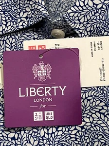 LIBERTY of LONDON x UNIQLO Mens Linen sz M 100% Cotton w/chest Pocket Summer !!! - Picture 1 of 14