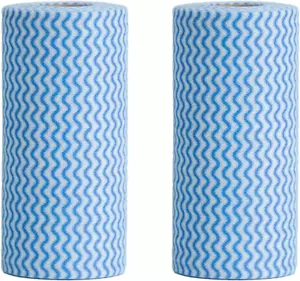 Disposable Dish Cloths Roll Reusable Kitchen Towels Heavy Duty Blue Cleaning Rag - Picture 1 of 6