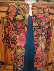 Chico's Damen Hawaii Blumen Langarm Knopfleiste Bluse Top Gr. 3 oder XL - Bild 1 von 9