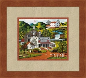 Charles Wysocki Print Budzen's Roadside Food Stand Custom Gallery Framed  - Picture 1 of 1