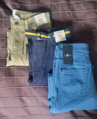 3双男孩裤子尺寸12-Gymboree绳和7全人类Paxtyn牛仔裤 — 第 1/4 张图片