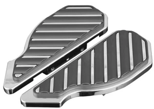 Harley Chrome/Black Bullpens Passenger Floorboards 96-17 Softail/86-UP Touring - Picture 1 of 1