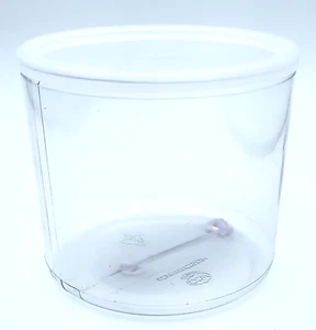 Tarro de plástico redondo de 4 1/2 pulgadas PET con cuello a presión con tapa - Imagen 1 de 1