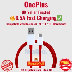 Genuine Official OnePlus 11 5G USB Fast Charger Type-C Warp Dash Cable 6.5A New - Picture 1 of 7