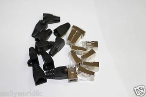 Each 10pcs RJ45 Cat5 Cat6 Plug Network Connector and  Modular Plug RJ45 Shielde - Picture 1 of 1