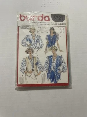 Burda Sewing Pattern 5721 Misses Vest Blouse Cut To Largest Size - Image 1 of 2