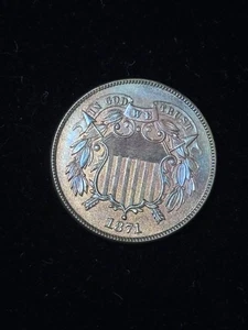 1871 2c Proof Two Cent Piece - Double Die Obverse - Picture 1 of 4