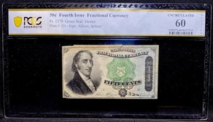 PCGS UNC 60. FR# 1379 Fractional Currency, 50c 1869 United States Fourth Issue - Picture 1 of 6