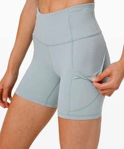 Lululemon Fast and Free High-Rise Short 6" Pocket Size 2 Light Blue New - Picture 1 of 8