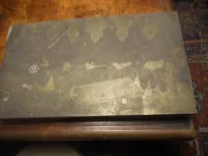 Antique FUNERARY CASKET Printers Block PHOTO w Mourners Wood box Virginia area - Picture 1 of 3