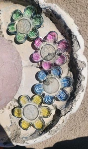 Juego de 4 posavasos de vidrio con flores retro vintage coloridos arte pop vajilla cottagecore - Imagen 1 de 22