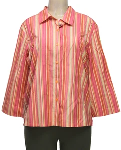 Napa Valley Damen Hemd mit Knopfleiste Streifen 3/4 Arm Mehrfarbig Größe XL - Bild 1 von 6
