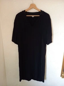 Vestido recto YAYA negro cuello en V EU 40 UK 14 detalle cuello acanalado - Imagen 1 de 6