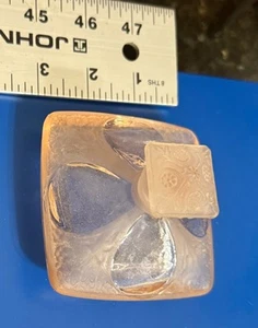 VINTAGE FRENCH FROSTED PINK CRYSTAL W/ETCHED FLOWERS PERFUME BOTTLE 3” - Picture 1 of 8